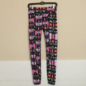 Athleta Leggings Womens Speed Sonar Blur Print Full Length Black Pink Size Small
